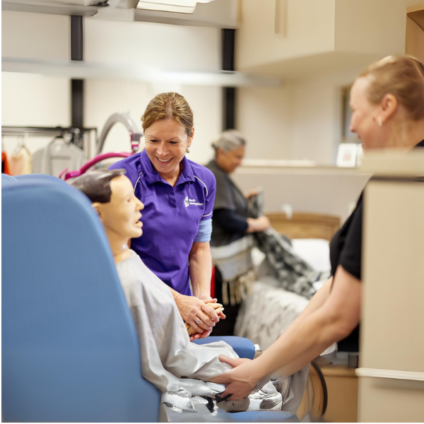 A woman with a mannequin 